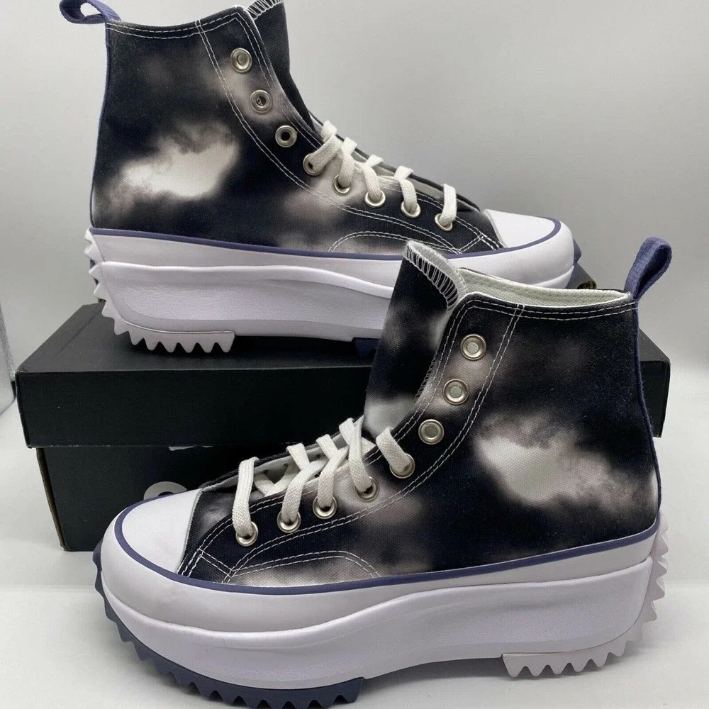 Converse Women Run Star Hike High Cloud Wash 572537C Black/White/Steel Size 7-10 - Picture 1 of 8